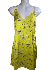 Silk Spaghetti Strap Lined Floral Mini Dress Size 6 Adjustable Straps Zip Back