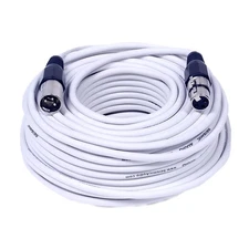 SAXLX-100White - White 100 Foot XLR Microphone Cable - 100' Microphone Cord Mic
