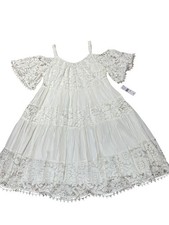 Signature by Robbie Bee White Lace Dress with Cold Shoulders Plus Sz 2x