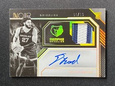 2022-23 Panini Noir Patch Auto David Roddy RC #336 01/10 First Print