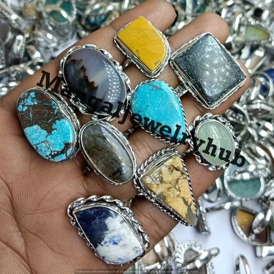 Lot de bijoux en argent sterling 925 plaqué améthyste africaine et pierres pr... - Photo 1/4