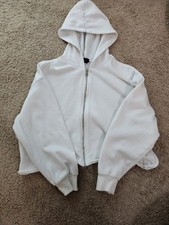 art class Girls White Full Zip Fleece Hoodie Long Sleeve L 10/12 