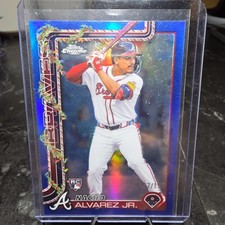 2025 Topps Holiday Nacho Alvarez Jr. HC183 Chrome Blue Refractors #/199