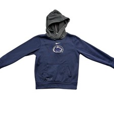 Penn State Sweatshirt Nike Therma Fit Youth 6 Kids Hoodie Navy Blue Gray