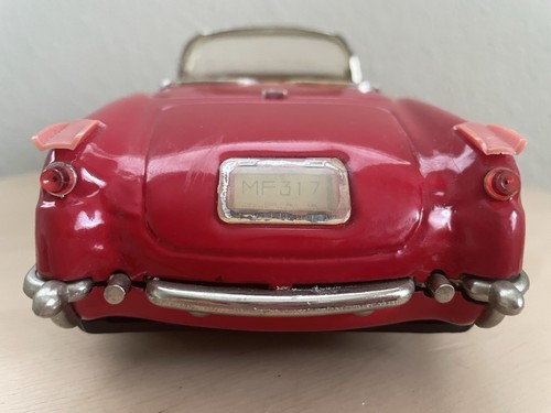 Vintage Tin Friction Chevrolet Corvette Convertible Car MF-317 1:18 Scale - Picture 7 of 13