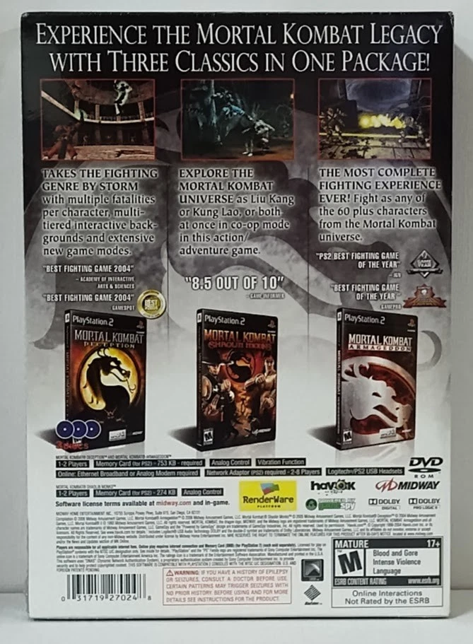 PS2 MORTAL KOMBAT COLLECTION, New - Image 3 of 4
