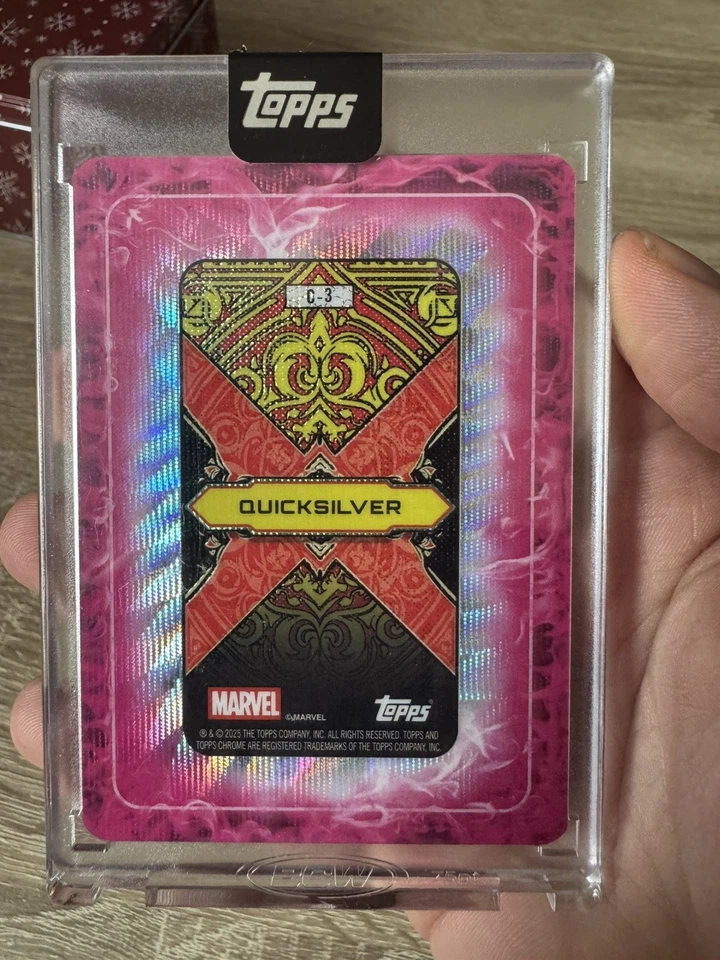 2025 Topps Marvel Mint Gambit's Deck Double-Sided Chrome Playing Quicksilver /99 - Bild 2 von 2