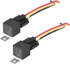 4 Pin SPST 12V 40A Car Relay Harness, 2PCS Vehicle Relaying Kit with 12AWG Color