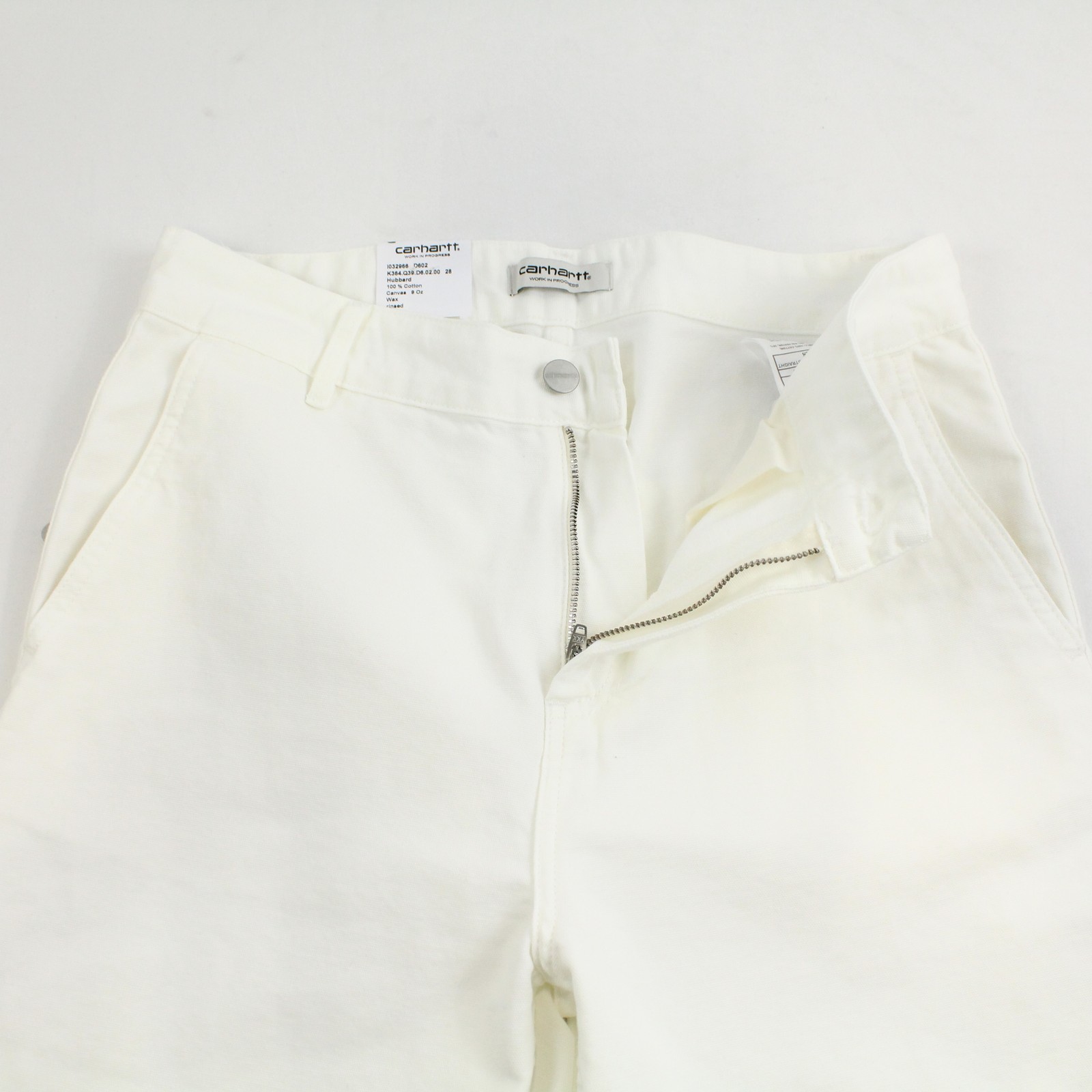 Carhartt WIP Pierce Straight Leg Cotton Wax Rinsed Trousers in White Women's 28 thumbnail 3
