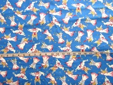 1 yd 100% Cotton Fabric by Oakhurst Textiles, Musical Angels on Blue