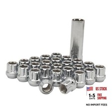M14x1.5 Lug Nuts Set - 24pcs Open End 6-Point Spline Truck for Chevy