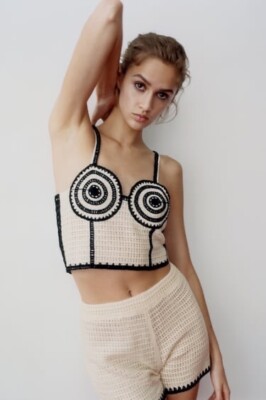 crochet corset lace crop top