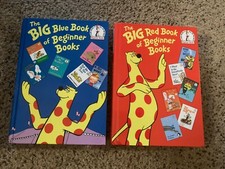 Beginner Books Big Blue Book & Big Red Book Easy Reading Lg HB Lot Of 2 VGC