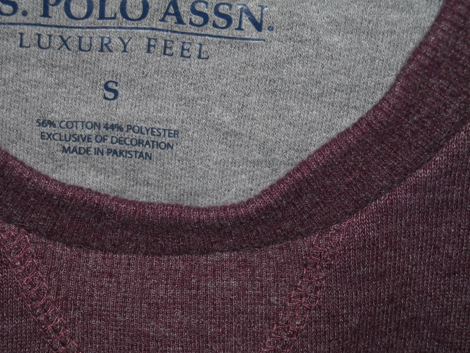 US Polo Assn., sensación de lujo, tirar, talla pequeña, manga larga, borgoña Foto 4 de 4