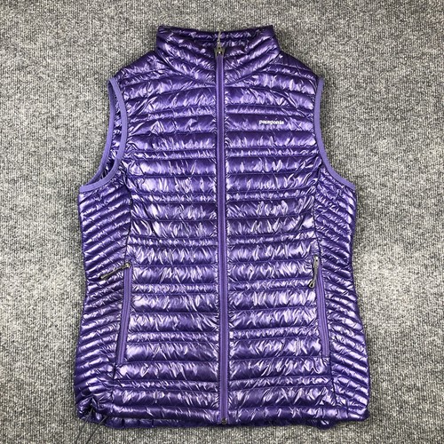 Patagonia Ultralight Down Vest Womens Small Purple Full Zip Goose Puffer