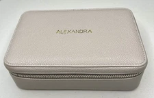MARK AND GRAHAM MEDIUM TRAVEL JEWELRY CASE BOX *ALEXANDRA* STONE DEFECT READ