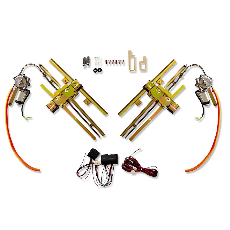 2 Door Street Hot Rat Rod Flat Glass Power Window Kit w/ Switches ...