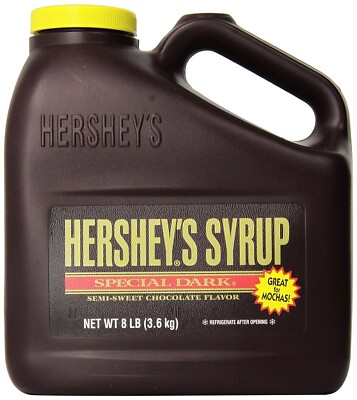 HERSHEY'S 8 lb. Special Dark Chocolate Syrup Jug