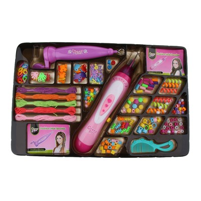 Beader Braider 2 In 1 Hair Girls Beading Braiding Set Kids Fun