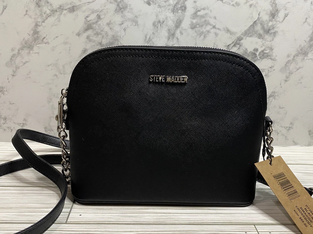 NWT Steve Madden Bmaggie Dome Crossbody Bag Black Purse