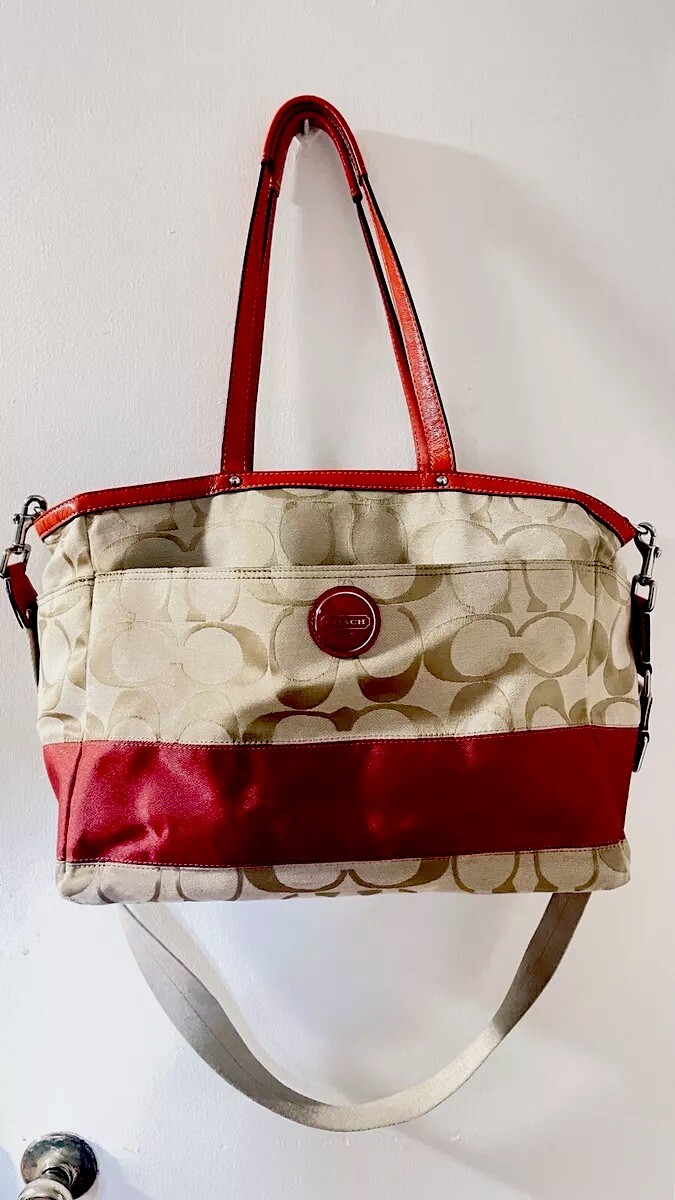 Coach Purse - Tote - Organizer Bag - Large-  Fuchsia -Very Good Condition