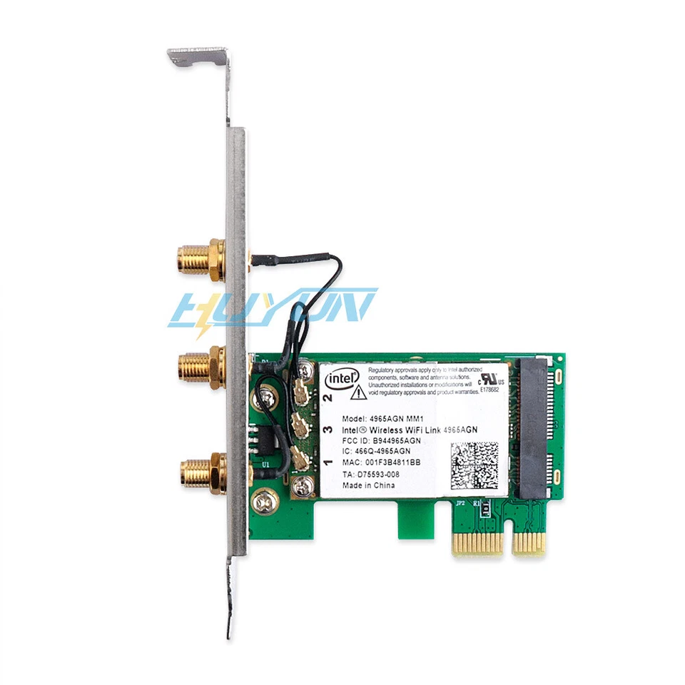 300M DUAL BAND WIRELESS Desktop WIFI WLAN CARD PCI-E 1X Adapter Intel 4965AGN - Image 4 of 4