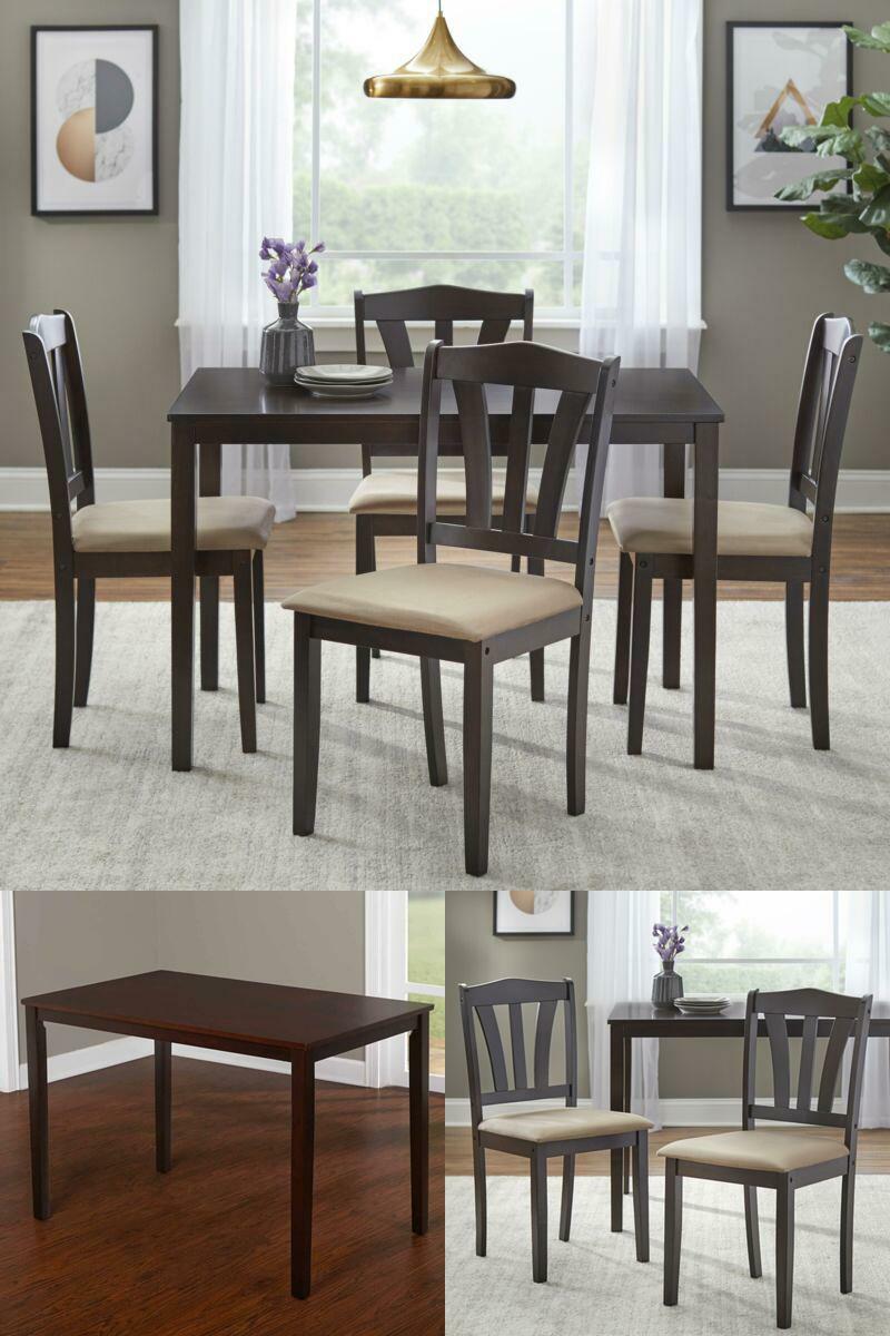 Piece Dining Set Wood Breakfast Furniture Chairs and Table Kitchen  Dinette
