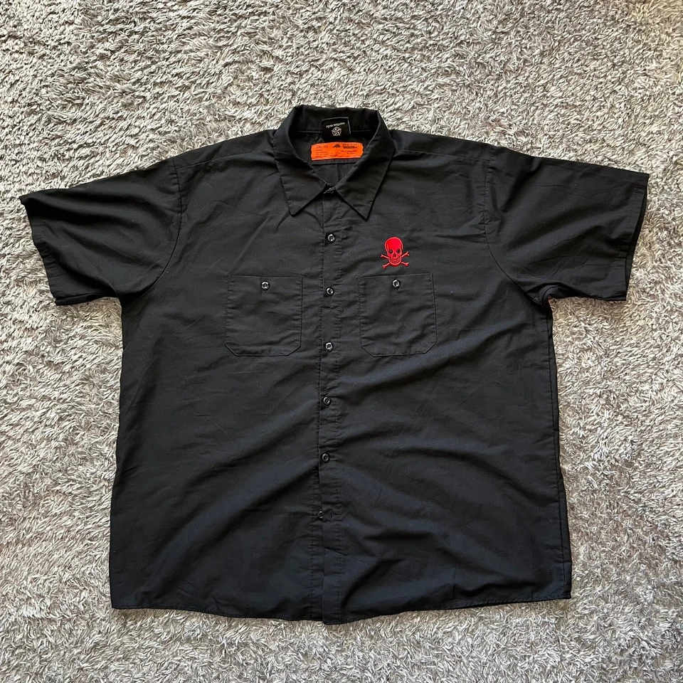 Camisa de Trabajo Felon Clothing Co. Para Hombre 3XL Calavera Huesos y Pinup Niña Rockabilly Usada en Excelente Condición Foto 2 de 4