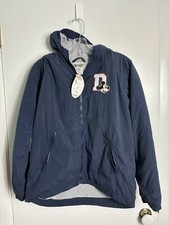 NEW Vintage Disney World Mickey Mouse Blue Hooded Lined Zip Jacket Youth XL