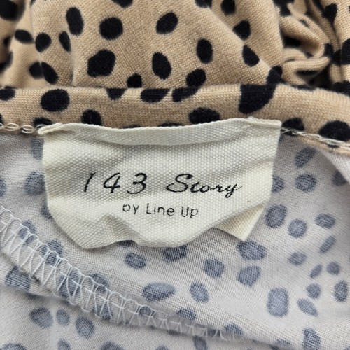 143 Story by Line Up Kleid Größe 1X Tierdruck Taschen langärmelig hellbraun schwarz - Bild 6 von 7