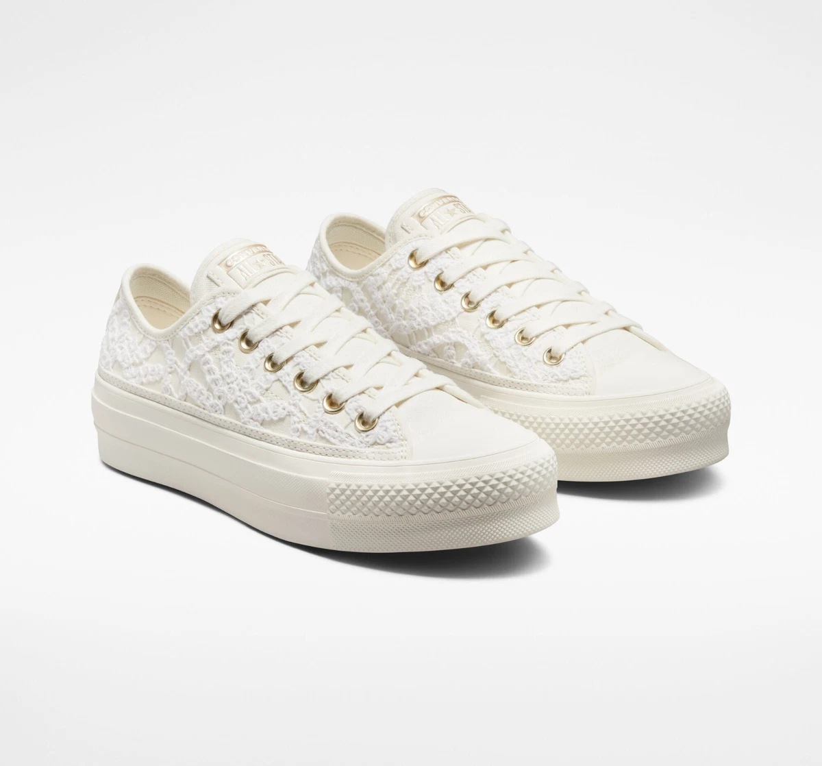 Converse Chuck Taylor AS Lift Platform Daisy Cord Ox A05007C Multi Sizes White