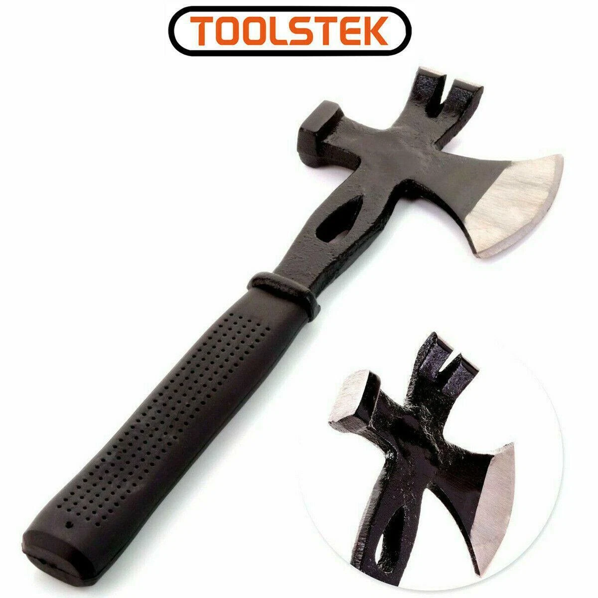4In1 Multi Use Axe Hammer Nail Puller Pry Bar Crowbar Log Chopper Slice Cut Wood