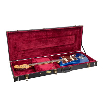Crossrock Holzetui für Jazzmaster/Jaguar E-Gitarren Metallfüße Schwarz