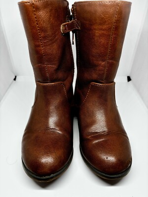 Cat And Jacks Girls Brown Riding Boots With Zipper Size 12 Faux