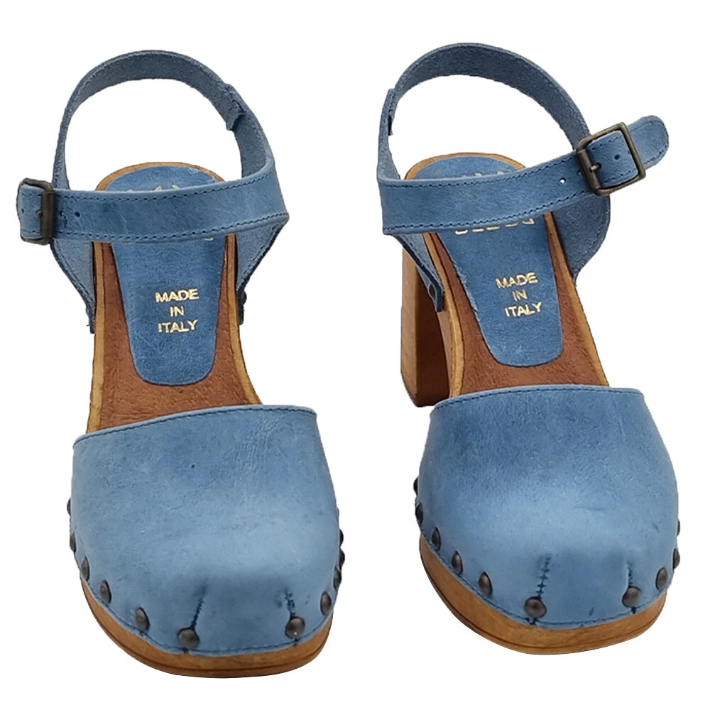 Sandali celesti store con tacco