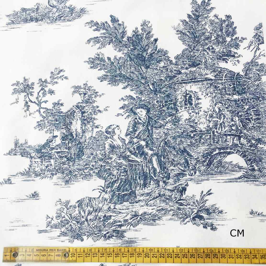 Toile de Jouy Vari Colori al Metro | MADE IN ITALY | Altezza180cm | 100% Cotone - Foto 42 di 55