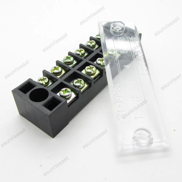 5 × Barrier Terminal Block 15A 600V 6 Pole Position Way TB-1506L for 22-15AWG - Image 3 of 4