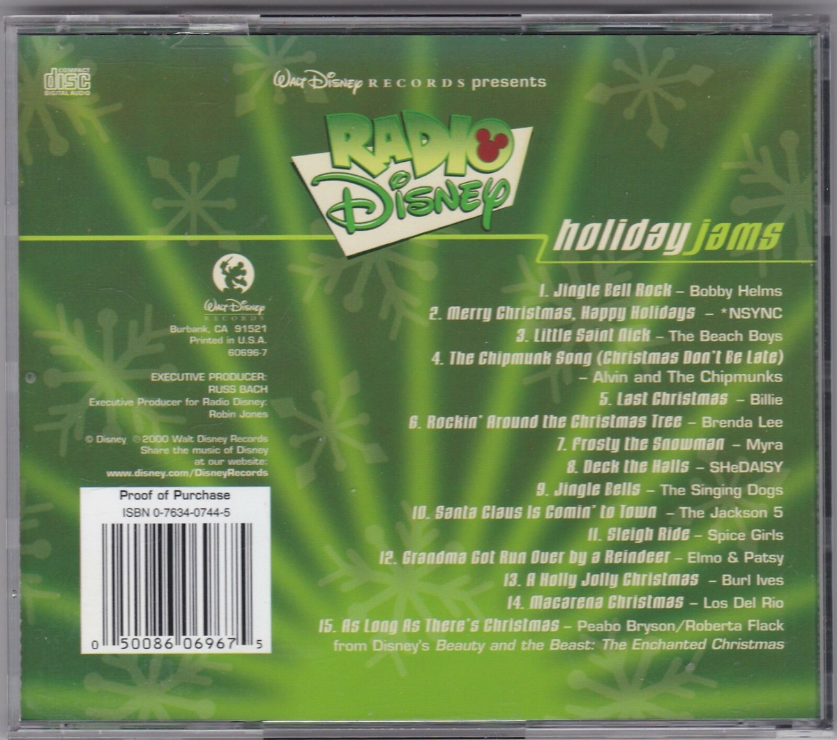 RADIO DISNEY HOLIDAY JAMS, JACKSON 5, NSYNC, SPICE GIRLS, MYRA