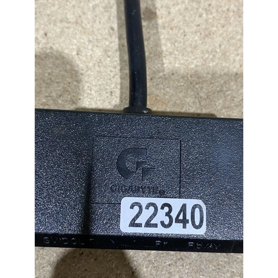 Gigabyte Composite Adapter Cable Black Portable Compact S-Video 9-PIN Plug - Image 2 of 4