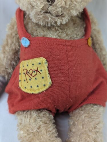 Bunnies By The Bay Rex Hund Plüsch Welpe roter Overall 12 Zoll Stofftier Spielzeug - Bild 2 von 11