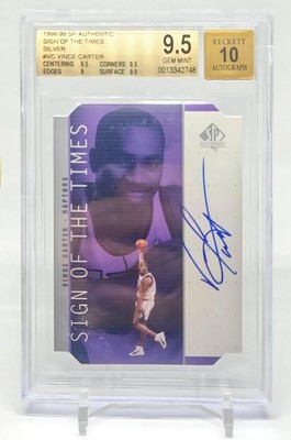 Vince Carter 1998 SP Authentic Sign Of The Times Silver RC Rookie 