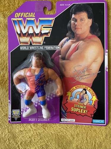 Wwf Hasbro Moc Scott Steiner Series 9 purple card...