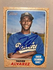 2017 Topps Heritage Yadier Alvarez Rancho Cucamonga Quakes Autographed Card #163