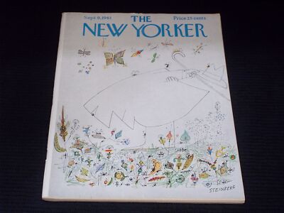 1961 SEPTEMBER 9 THE NEW YORKER MAGAZINE STEINBERG FRONT COVER ART - H 3696
