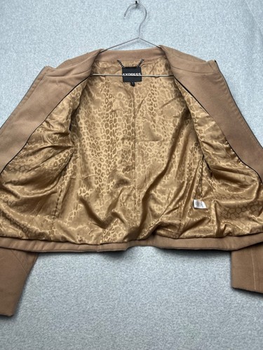 Y2K 90S Express Moto Jacket Womens L Minimalist Simple Natural Casual - Picture 9 of 13