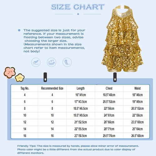 UK Kids Girls Glitter Sequin Dance Leotard Dresses Top with Skirt Set Dancewear - Picture 104 of 256