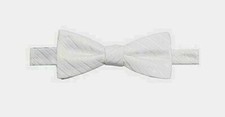   Apt.9 Men's White Tonal-Striped Pre-Tied Wedding/Nuptial Style Bowtie/OPEN BOX