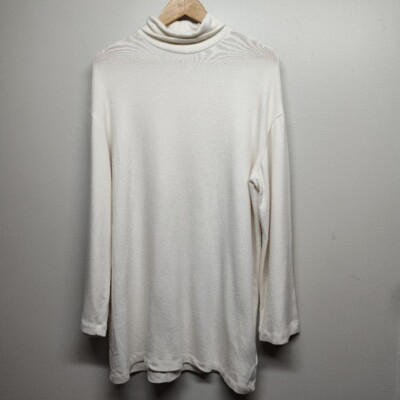 #ad Reformation Knit Sweater Dress Women L Cream High Neck Oversized Winter Party $85.00
