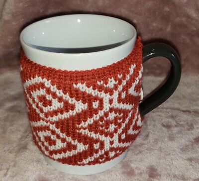Threshold Coffee Mug Red Cozy Knit Cardigan Sweater Sleeve
