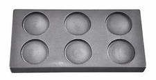 6-Cavity 1 Troy Oz Round Gold Graphite Ingot Coin Mold Melting Refining Scrap